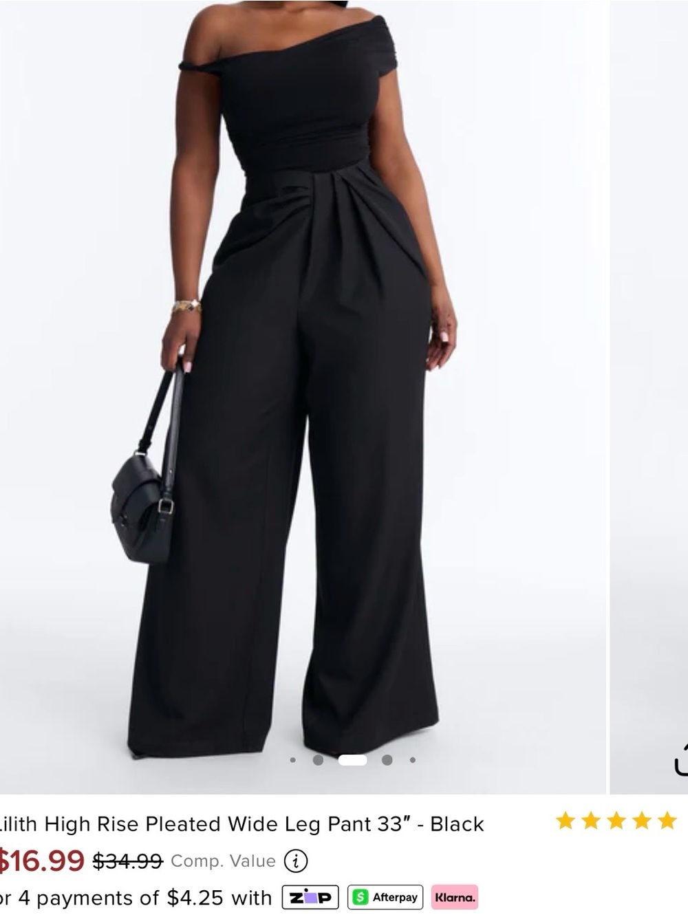 High rise, pleaded black, wide leg pants from fashion nova